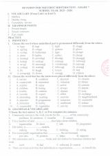 Đề cương ôn tập Giữa kì 1 Tiếng Anh 7 năm 2025–2026 trường THCS Thọ Lộc (Hà Nội)